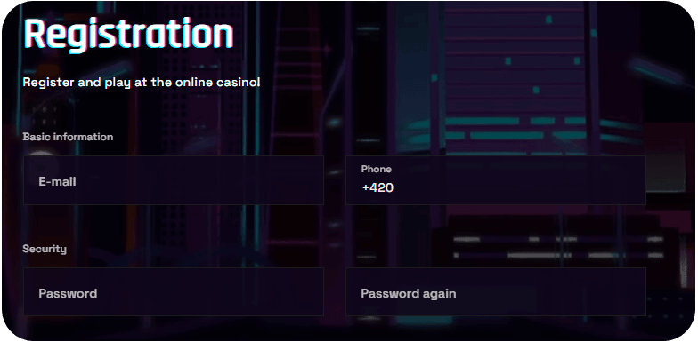 Registration form